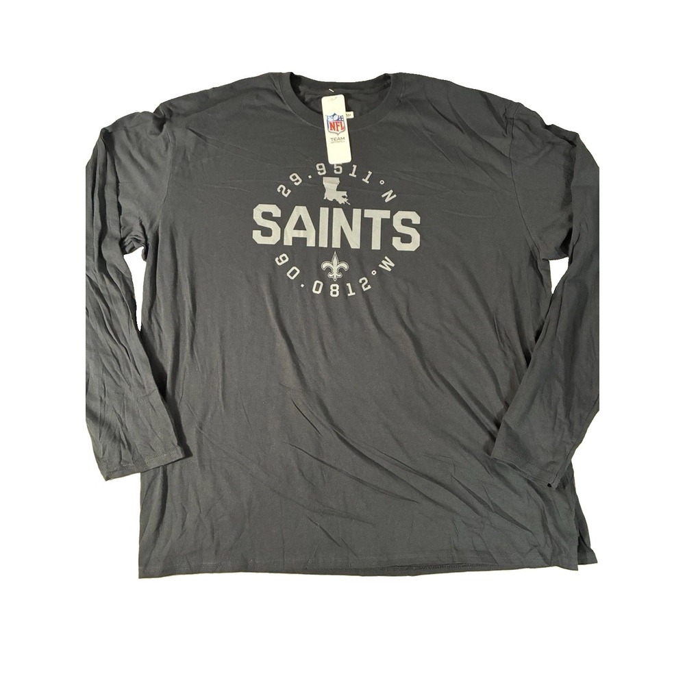 NWT New Orleans Saints NFL Team Apparel Coordinates Long Sleeve Shirt. Men's 3XL